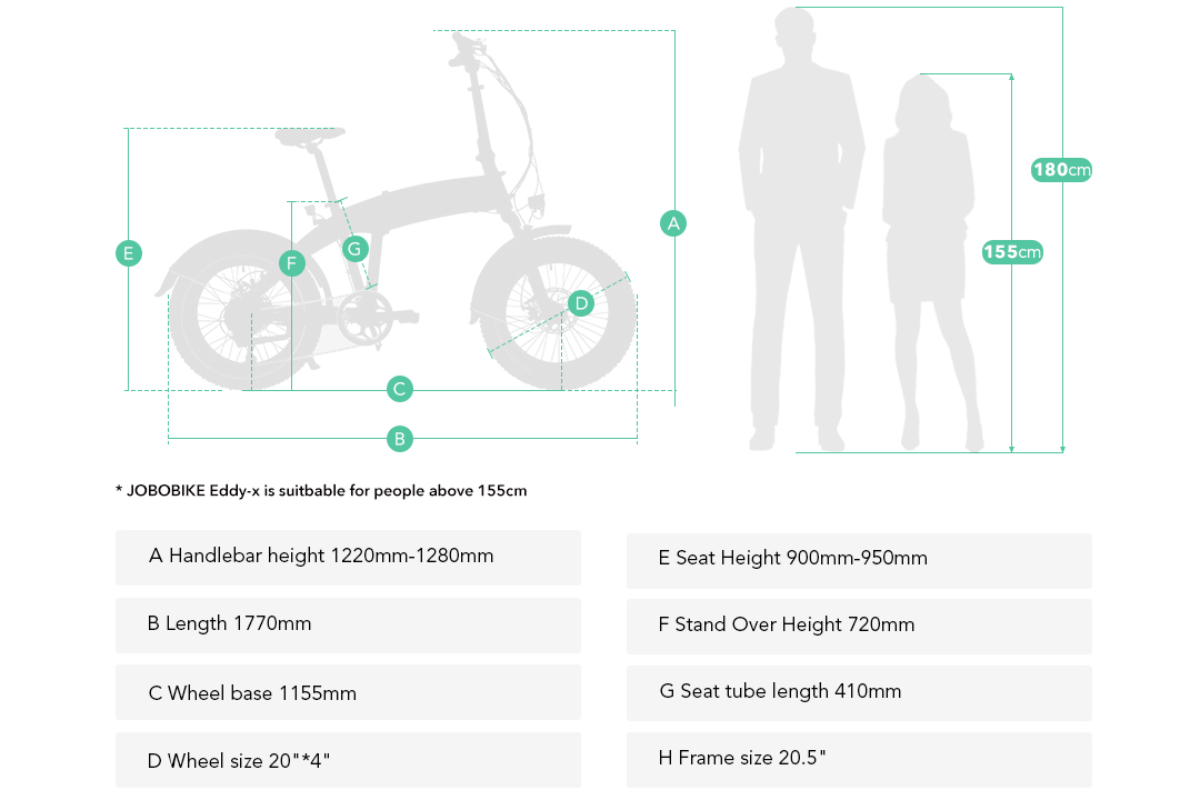 Suspension X JOBOBIKE Full Folding | Eddy Fat Tyre Ebike