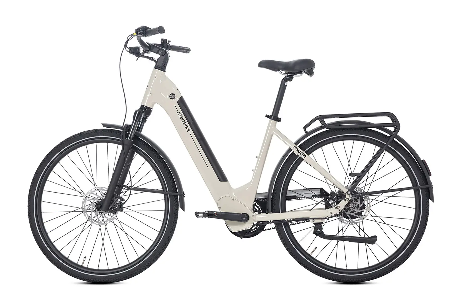 Dyno GT beige city electric bicycle with belt drive system