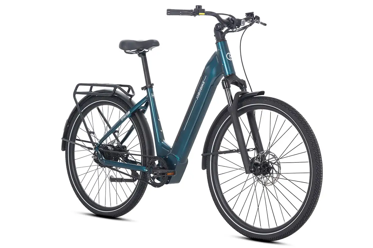 Dyno GT indigo green belt-drive electric city bike