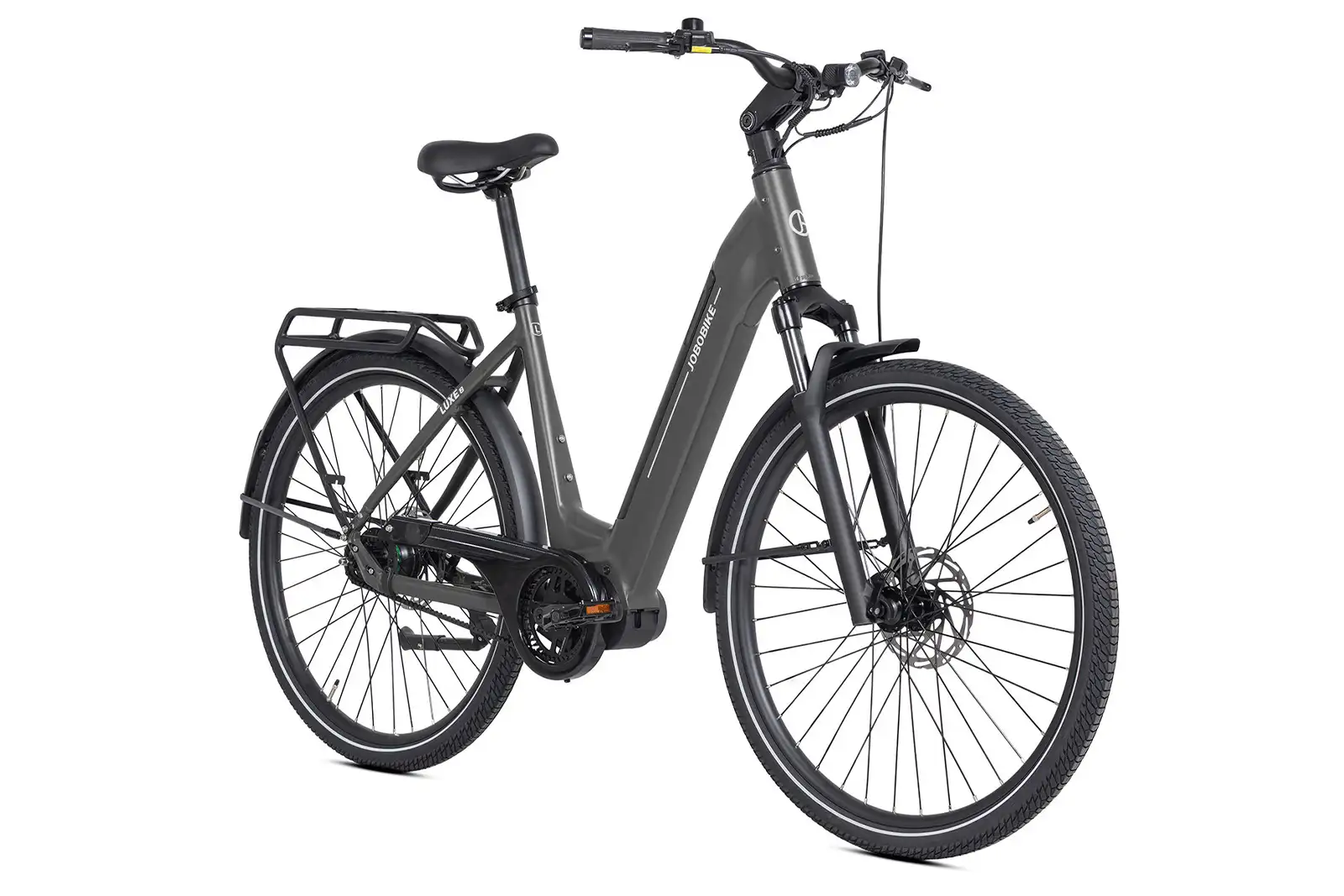 Luxe-Black olive city e-bike with efficient mid-drive motor