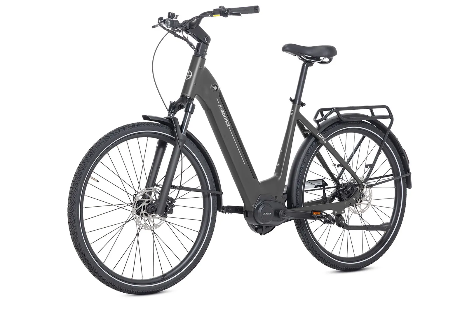 Luxe Black olive urban electric bike with mid-drive system